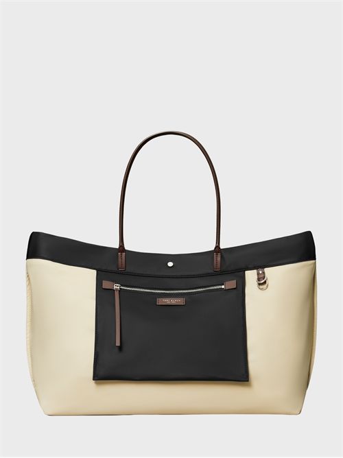 Shopping bag grande Ella Twist in nylon riciclato reversibile TORY BURCH | 181463001